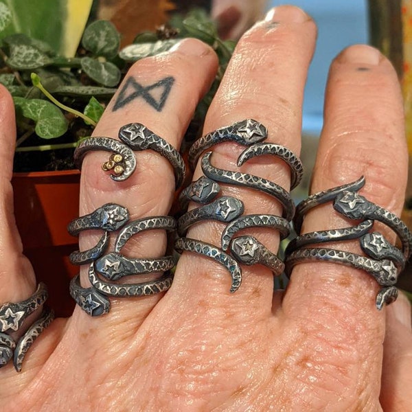 Stargazer desertsnake sterling ring 5