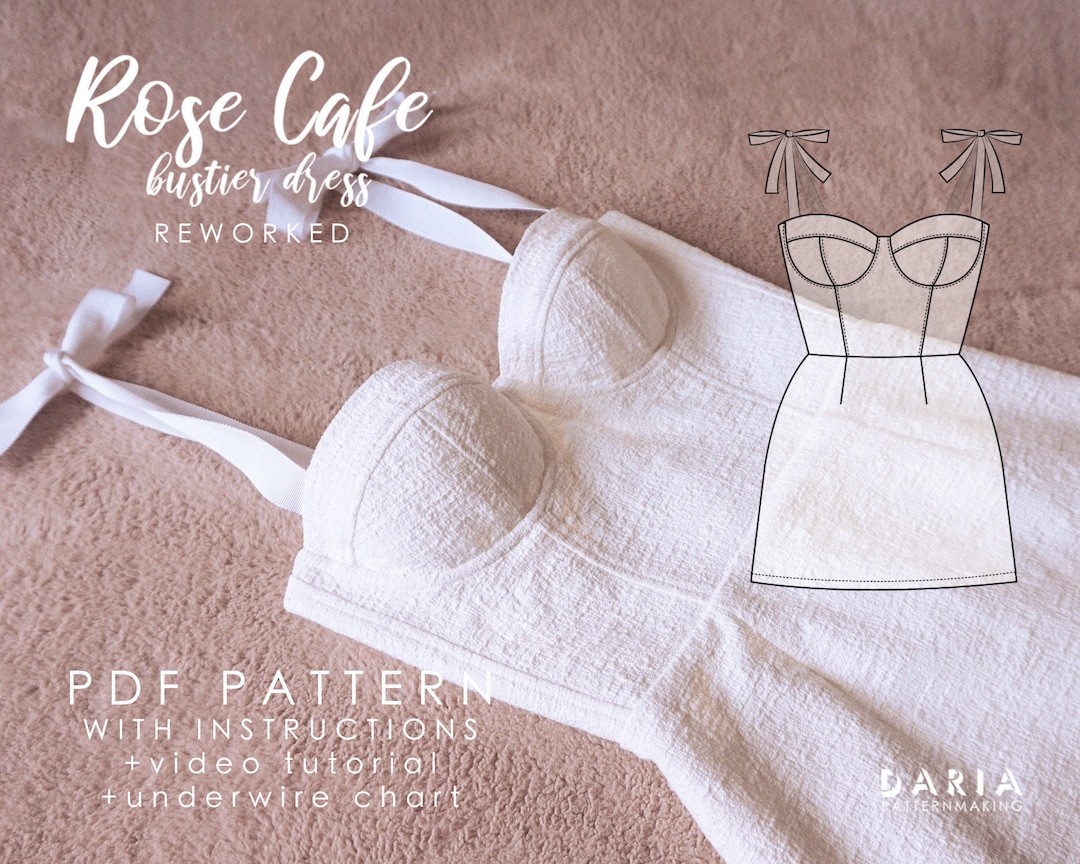 REWORKED Soft Cup Bustier Dress With Underwires EU 32-52 US 0-20 Instant  Download A4 Pdf Sewing Pattern Rose Cafe Bustier Dress -  Canada