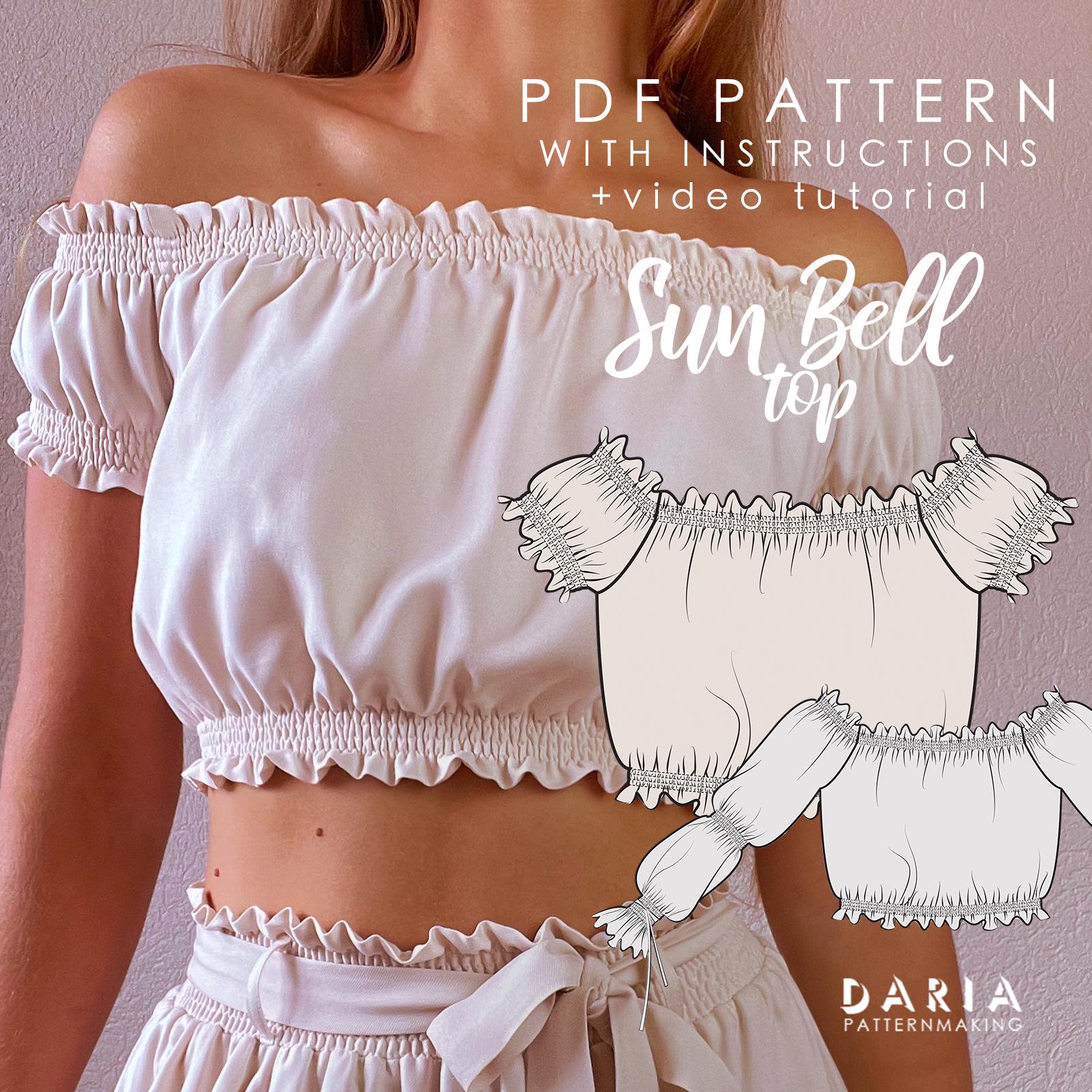 Off-shoulder Shirred Top - Beginner Friendly - Instant