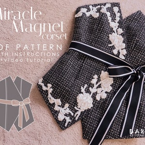 Wrap corset belt with boning - Instant download A4 PDF sewing pattern - XXS-5XL (EU 32-52) sizes - Miracle Magnet Corset