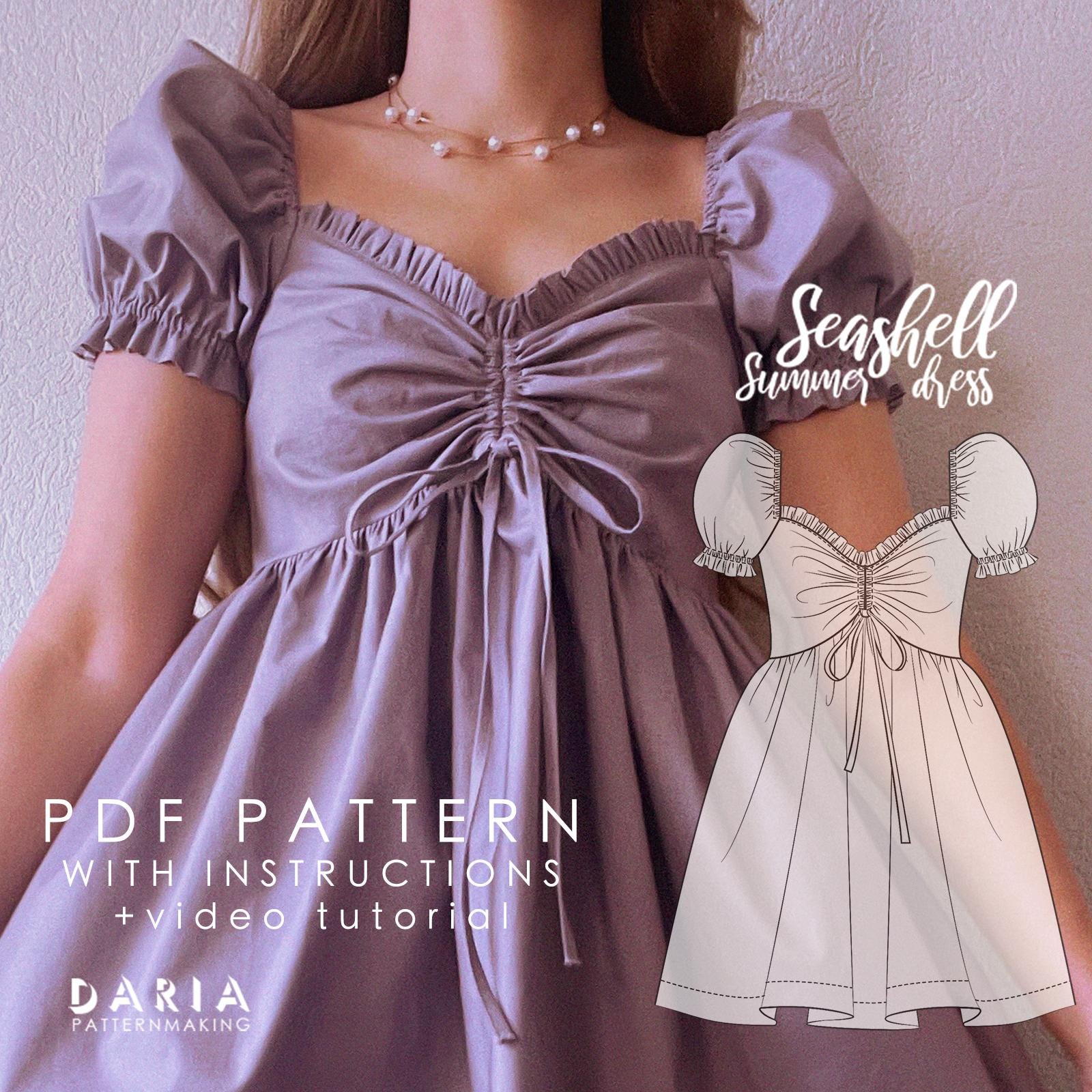 Sweetheart Dress With Drawstring Detail and Puff Sleeves