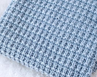 Seersucker Baby Blanket Knitting Pattern – Beginner Friendly, English German (PDF Pattern)