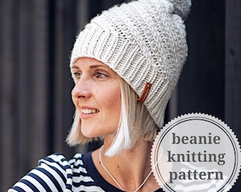 KNITTING PATTERN - QUINN Beanie by Woolture