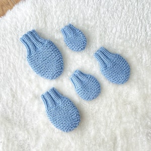 MODÈLE DE TRICOT Mitaines pour bébé x Anglais x Deutsch x Modèle de mitaines facile x Modèles de tricot pour bébés image 1