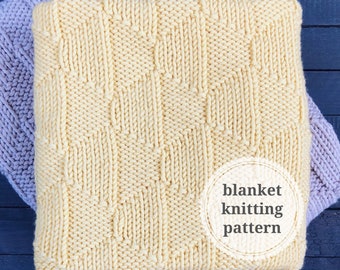 KNITTING PATTERN - ASTRID Baby Blanket by Woolture - Easy Baby Blanket - English - German