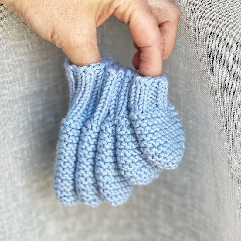 MODÈLE DE TRICOT Mitaines pour bébé x Anglais x Deutsch x Modèle de mitaines facile x Modèles de tricot pour bébés image 5