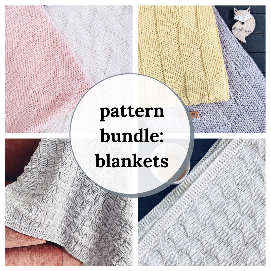 KNITTING PATTERN BUNDLE - 4 Blankets / Woolture Pattern Combo ...