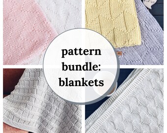 KNITTING PATTERN BUNDLE - 4 Blankets / Woolture Pattern Combo / Beginner Friendly Knitting Patterns