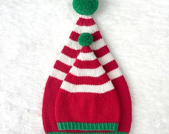 KNITTING PATTERN - Elf Hat x 7 Sizes Preemie to XL x Easy Hat Pattern x Knitting Patterns for Babies x Christmas Knits x English x Deutsch