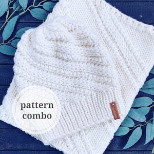 Pattern Combo: QUINN Beanie and Cowl Knitting Patterns by Woolture