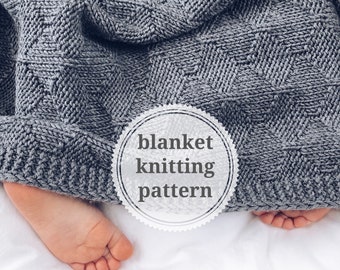 KNITTING PATTERN - LANTERN Baby Blanket - 6 sizes - English - German - knitting patterns for babies
