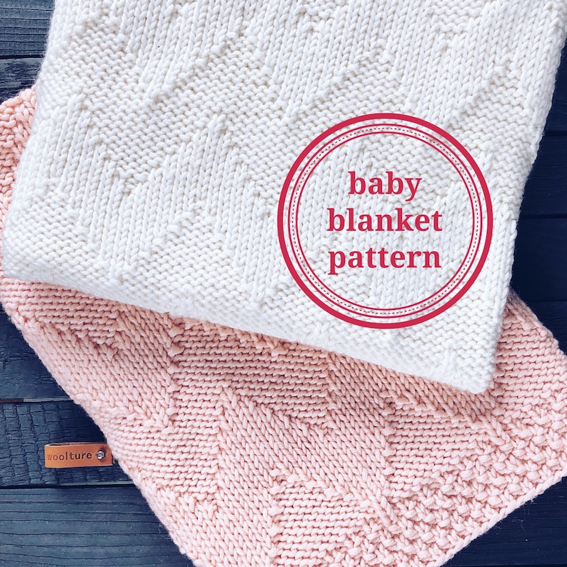 KNITTING PATTERN Chevron Baby Blanket by Woolture Knitting Etsy