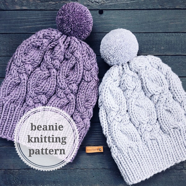 KNITTING PATTERN - HARPER Beanie by Woolture