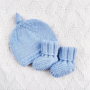 Baby Booties & Beanie Knitting Pattern Bundle x Beginner Friendly Knitting Patterns for Babies x Easy Bootie Pattern x English x Deutsch