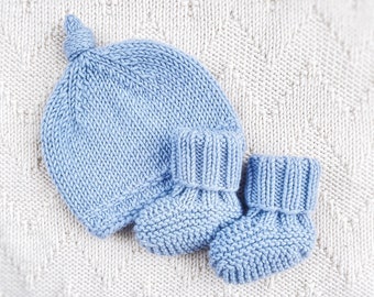 Baby Booties & Beanie Knitting Pattern Bundle x Beginner Friendly Knitting Patterns for Babies x Easy Bootie Pattern x English x Deutsch