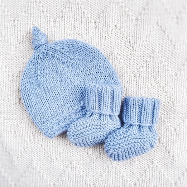 Baby Booties & Beanie Strickmuster Bundle x Anfängerfreundliche Strickmuster für Babys x Easy Bootie Pattern x English x Deutsch