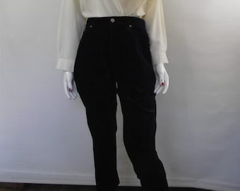 Vintage St Michael navy velvet pants trousers 80s size small