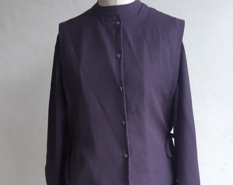 Vintage 1970's Eastex purple Dress with Matching Waistcoat size medium to large