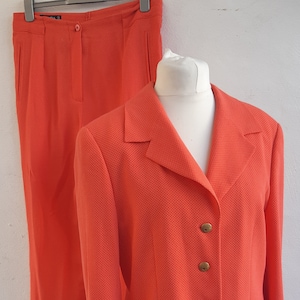Vintage 90s Escada Margaretha Ley Trouser Suit Pant suit size Large UK 14 EU 42