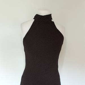 Vestido vintage 90s Christian Berg Stockholm Chocolate Brown crema manchada sesgo corte tamaño de vestido mediano