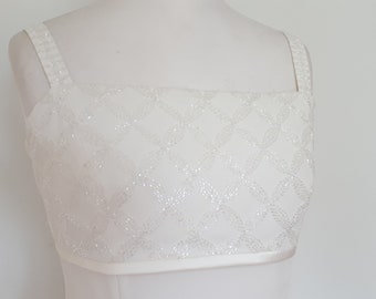 Vintage 90s Wedding dress - cream Victoria Lane By Ronald Joyce heavily beaded  - size Medium to small