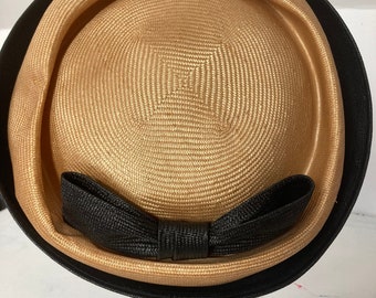Vintage hat 40s 50s sisal straw hat Made in United Kingdom by Graham Smith for Kangol