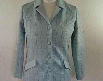 Vintage coat dress 60s 70s baby blue fitted coat size medium