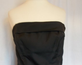 Vintage black dress strapless 80s does 50s Peter Ellis Black evening Dress with full net skirt Small medium