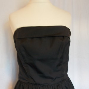 Vintage black dress strapless 80s does 50s Peter Ellis Black evening Dress with full net skirt Small medium