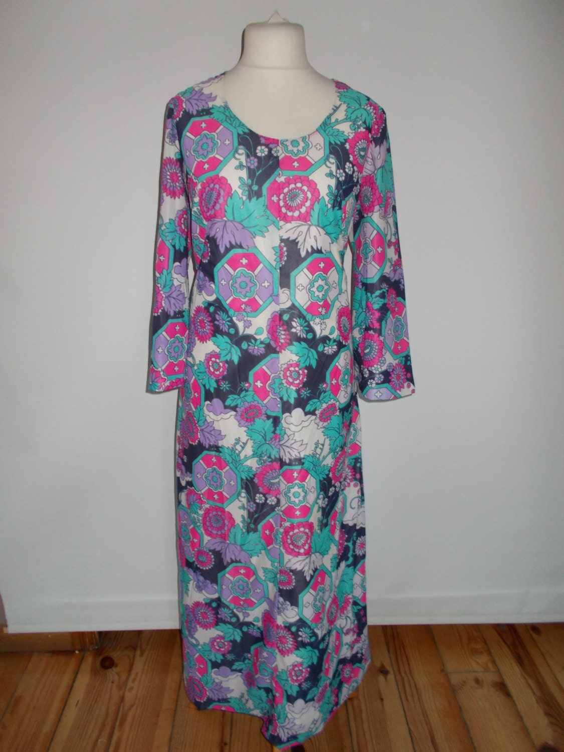 Vintage Dress 70s Floral Maxi Prairie Dress Size Large Extra - Etsy