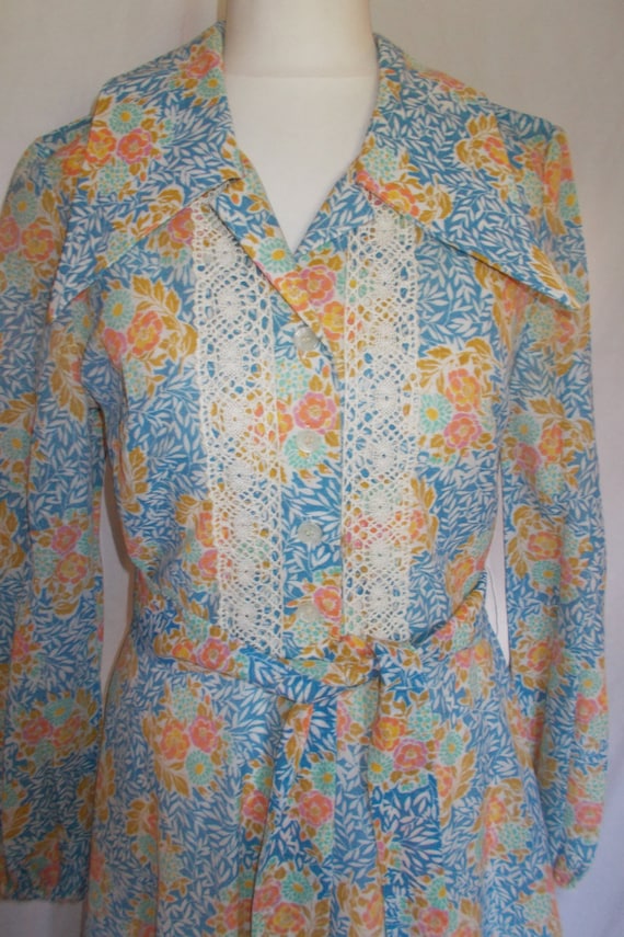 Vintage maxi dress 70s Berkertex Prairie Maxi Flor