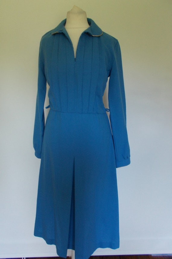 Vintage dress 80s by Gerard Hosey of Ireland cobalt blue peter pan collar dress size small Vintage dress 80s by Gerard Hosey of Ireland cobalt blue peter pan collar dress size small