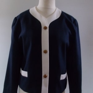 Free Ship Chanel Authentic Vintage Cropped Jacket UK 12 / FR 