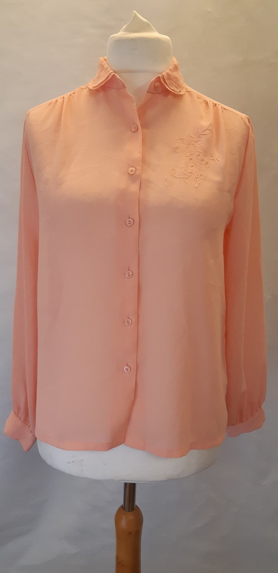 peach chiffon blouses