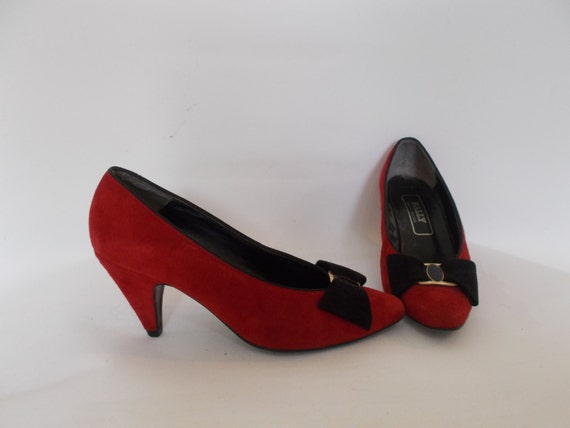 red suede court shoes uk