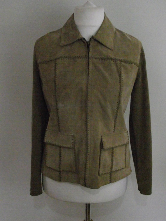 ジャケット・アウター 90s G9 nordstrom wool blouson GRN Vintage Suede Jacket 90s Jones of New York Patchwork Sewn