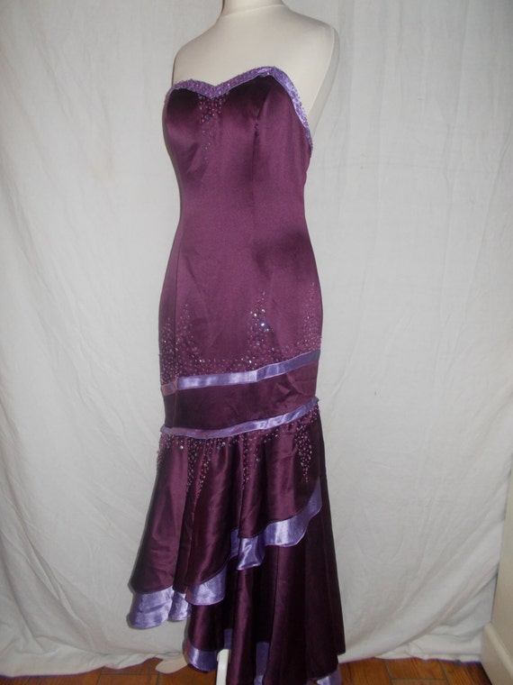 aubergine evening gowns