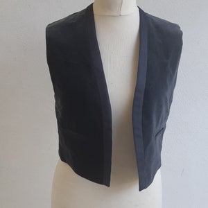 Vintage 1980's Grey Velvet Vest Waistcoat by St Michael size Small  Medium S M