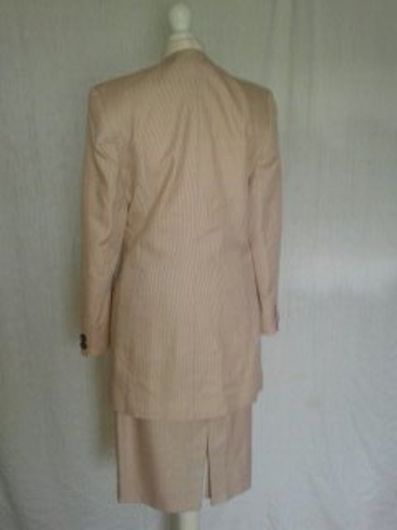 Vintage skirt suit by Alexon Pink Cream checked s… - image 3