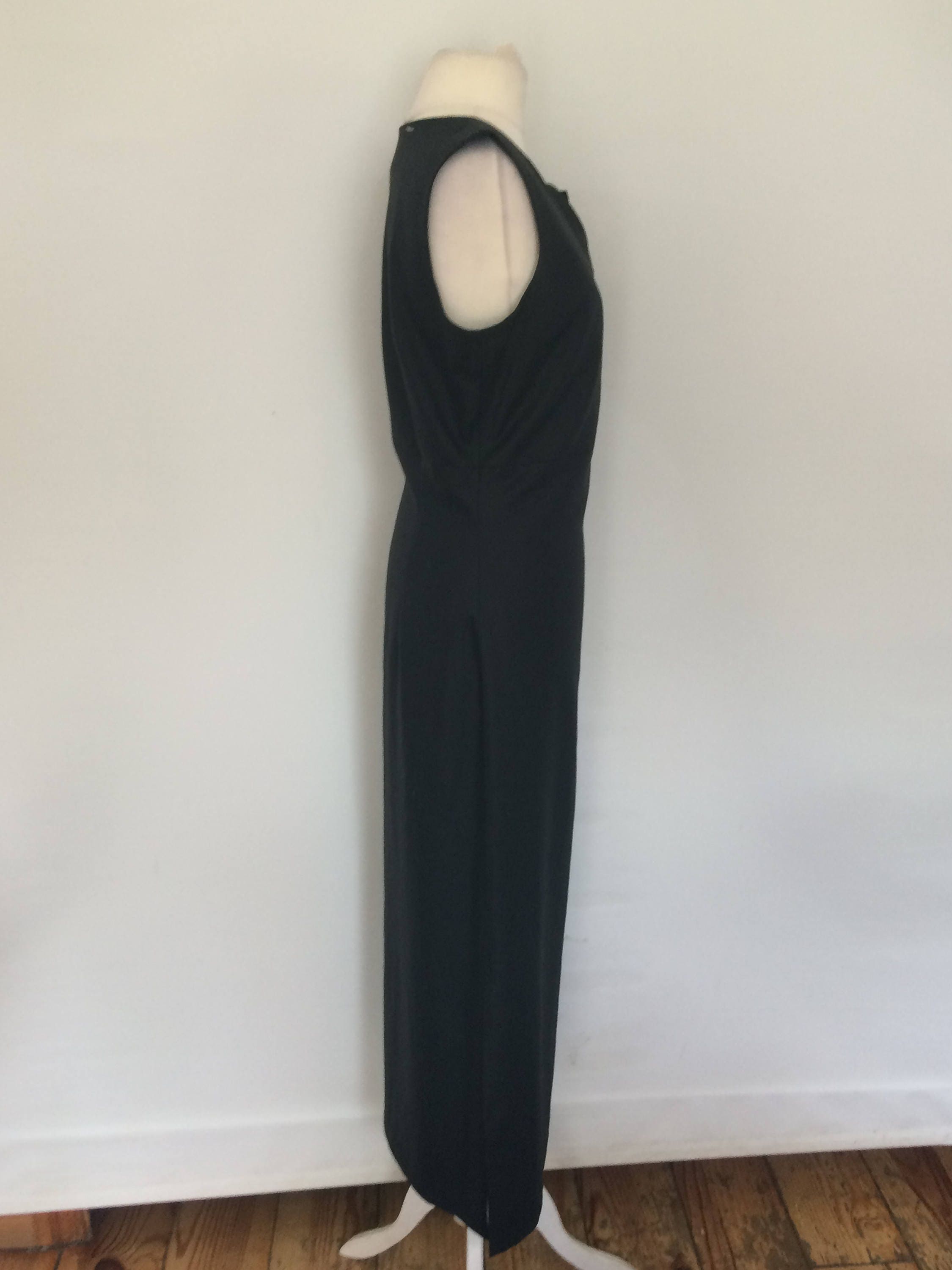 Vintage 90s Black Maxi Evening Dress by Yellow Hammer Size - Etsy UK