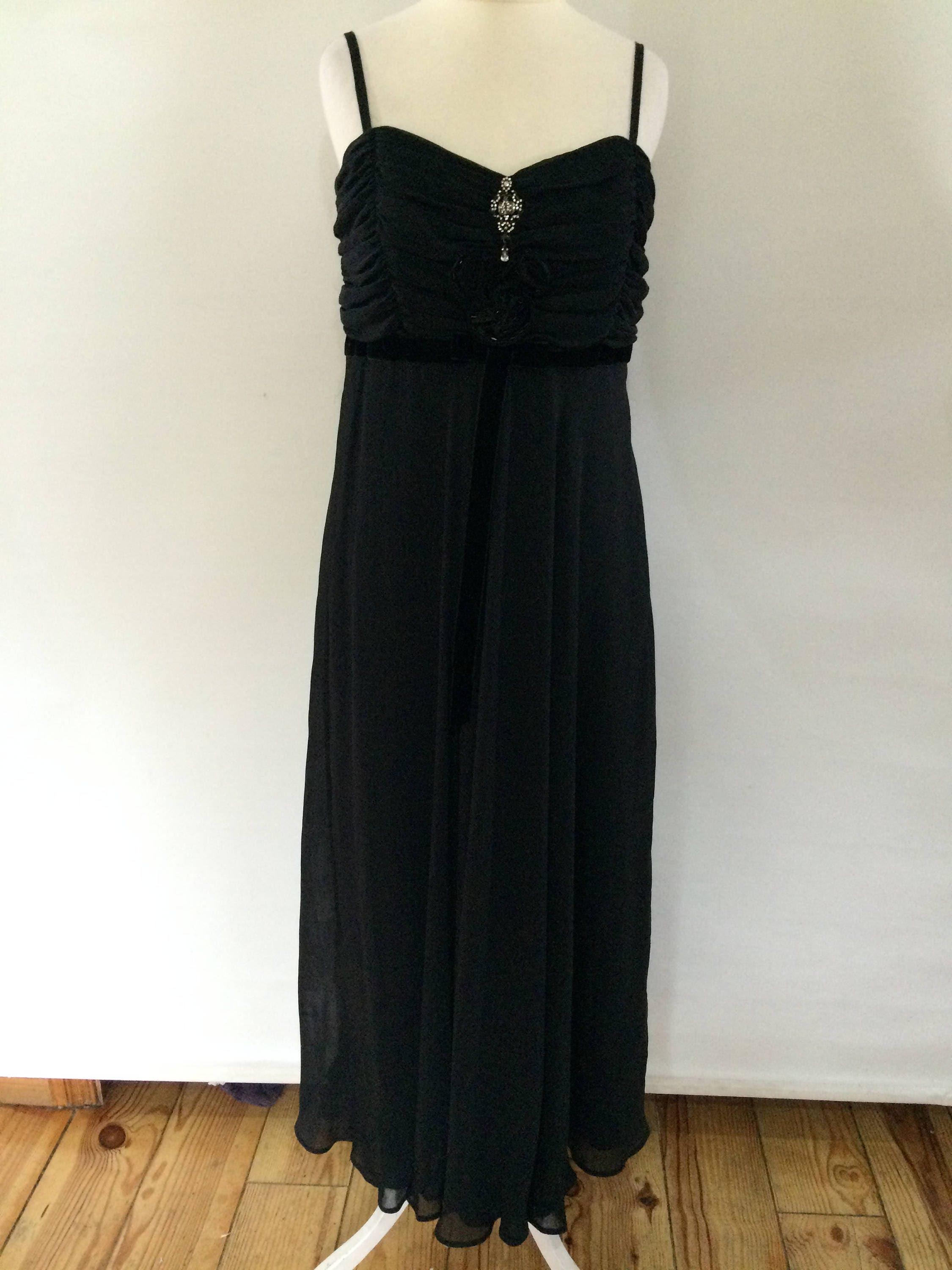 Vintage Dress 90s Black Evening Dress by Principles With Applique ...