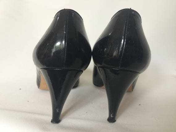 Vintage shoes 80s Bally Made in England black pat… - image 5