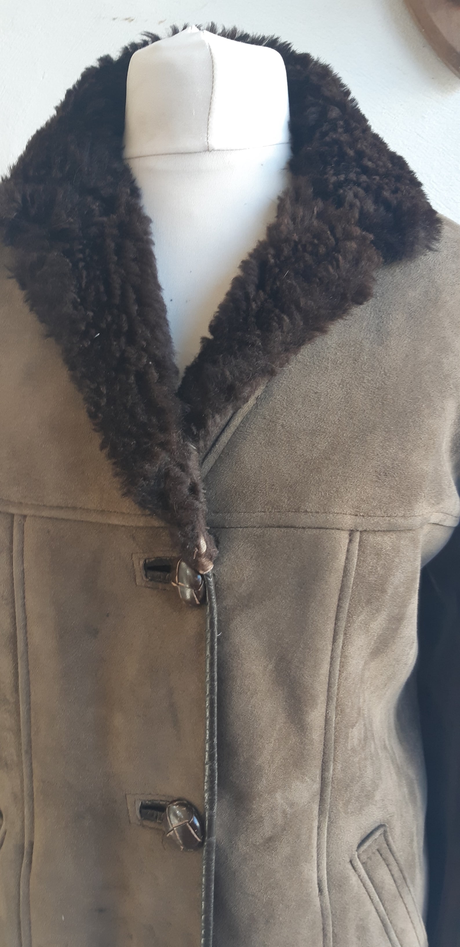 Vintage Sheepskin Suede Coat Original 60s 70s by Nurseys Brown Etsy UK