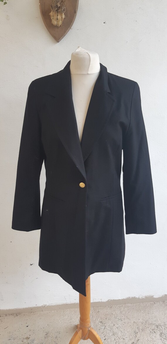 Vintage 1990's Black Blazer Coat By Pola size Medi