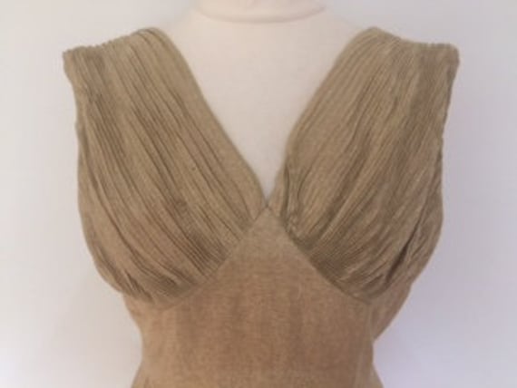 Vintage dress 50s Blanes of London gold metallic t