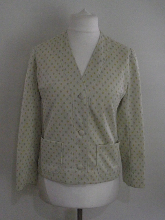 Vintage jacket by Vogue Paris Original cream gree… - image 2