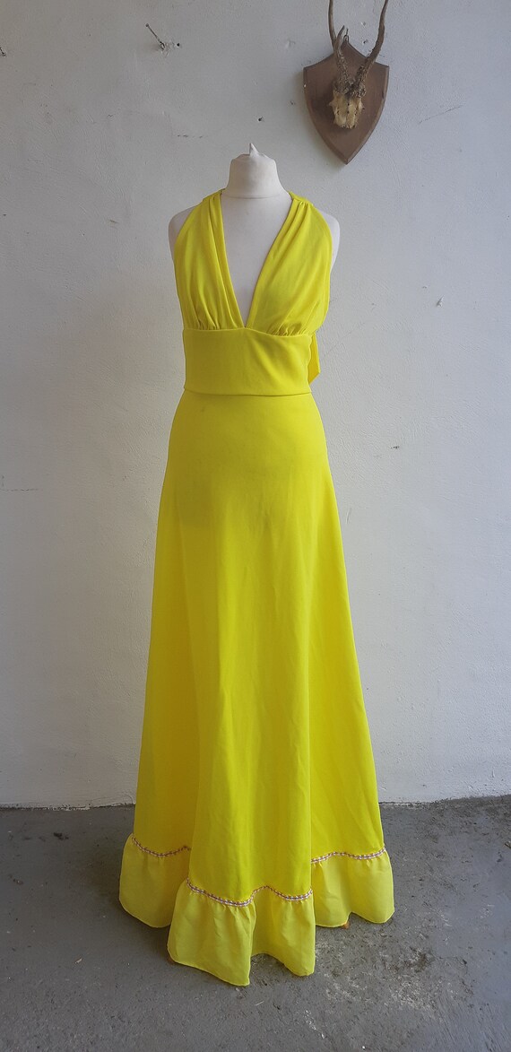 Vintage 70s halter neck maxi dress 70s by Miss Dev