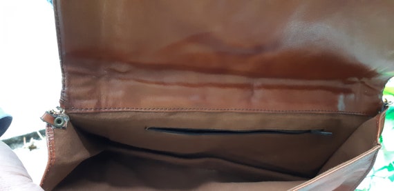 Vintage handbag purse clutch 1970s or 1980s brown… - image 4