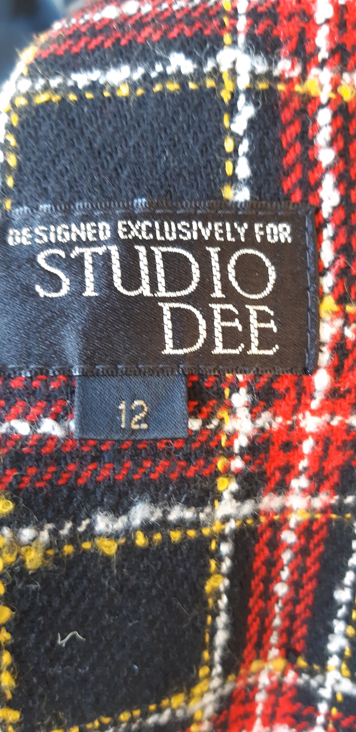 Vintage Collarless Jacket by Studio Deered Black Wool Mix Vintage Collarless Jacket by Studio Deered Black Wool Mix