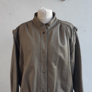 Vintage leather jacket 80s Taupe Leather Jacket size medium
